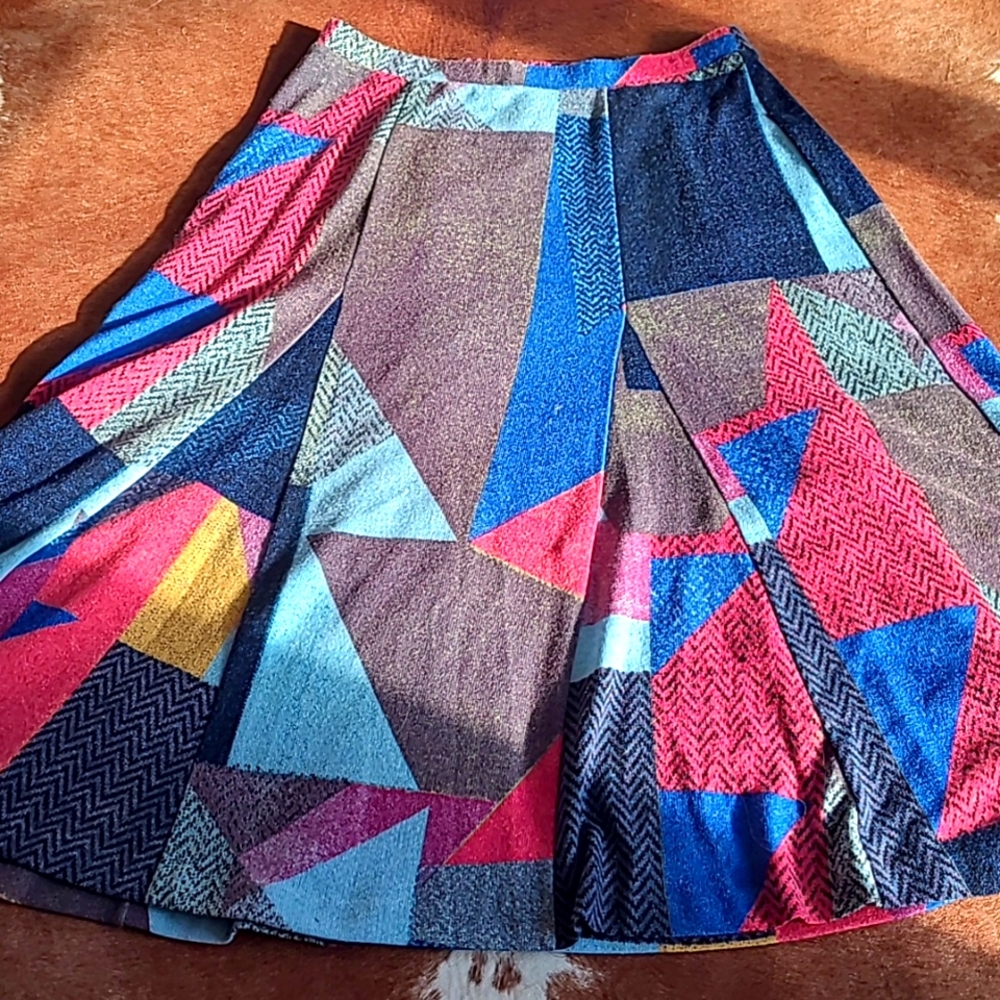 Colorful Geometric Patterned Skirt